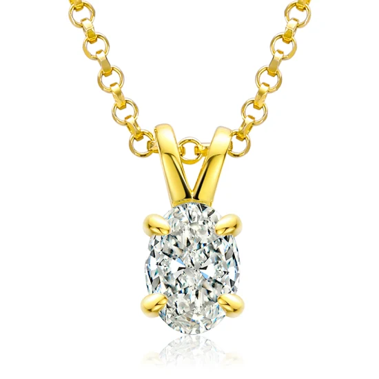 Nuovo arrivo placcato oro argento sterling 925 1CT taglio a pera Vvs Moissanite collana con ciondolo solitario con diamante