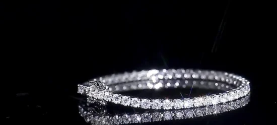 Bracciale tennis alla moda su misura per uomo e donna con oro 18 carati e diamante coltivato in laboratorio da 4 mm