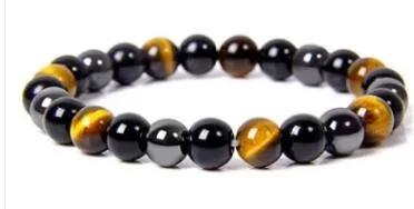 Braccialetti con perline di pietra naturale per gioielli magnetici per la protezione della salute da uomo