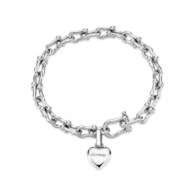 Bracciale di cristallo all'ingrosso Gioielli di moda Vendita calda Ciondolo per chitarra Ot Bracciale in acciaio inossidabile con fibbia per donna